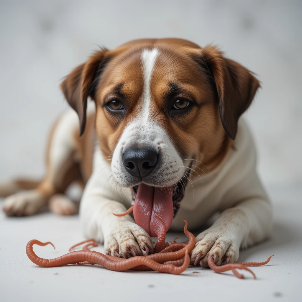worm in dog