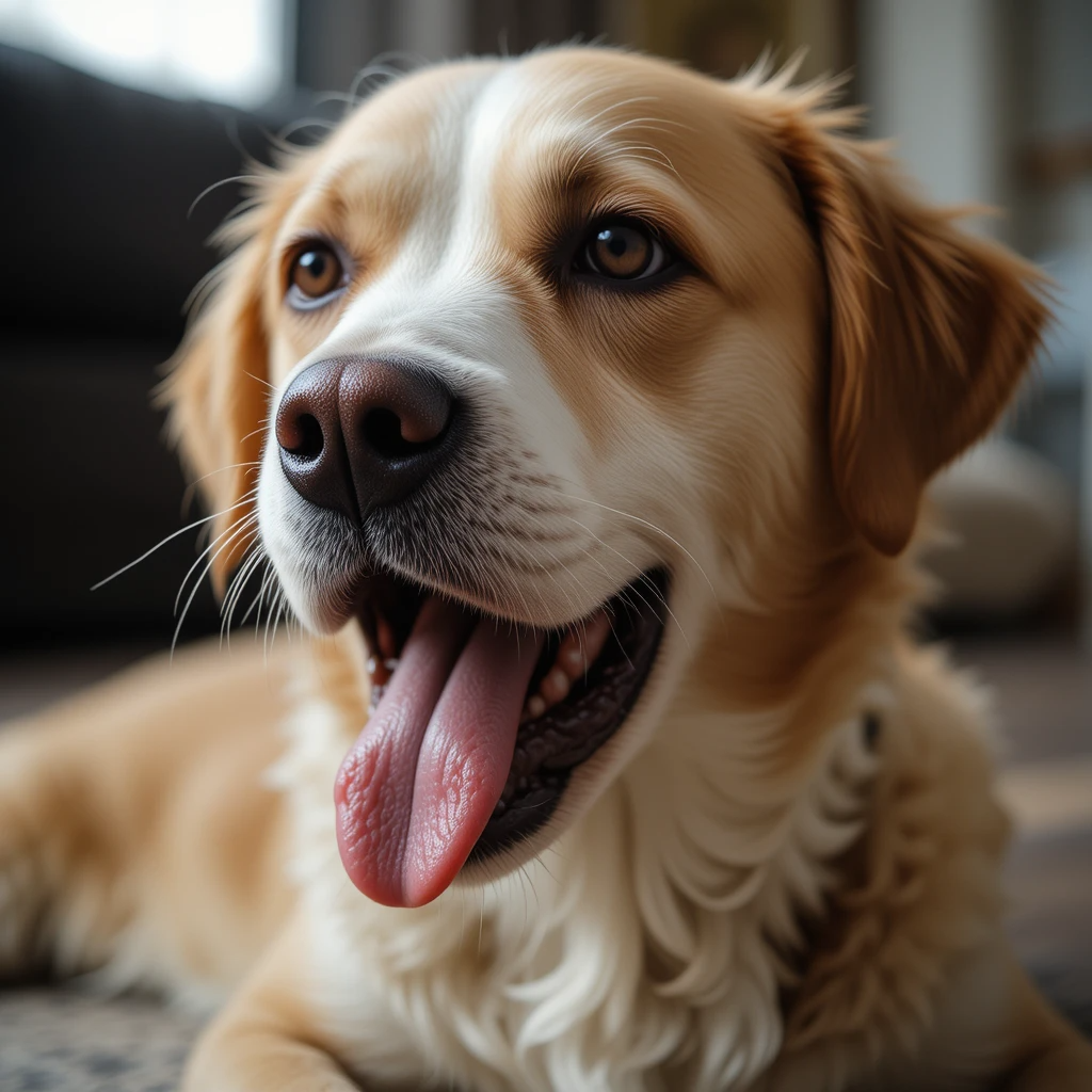 Dog suffering from intestinal worms
