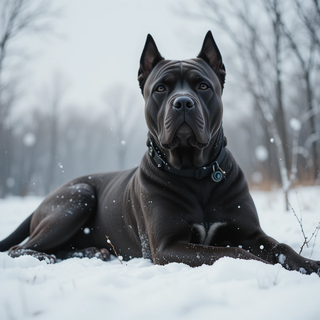 Winter with Cane Corso