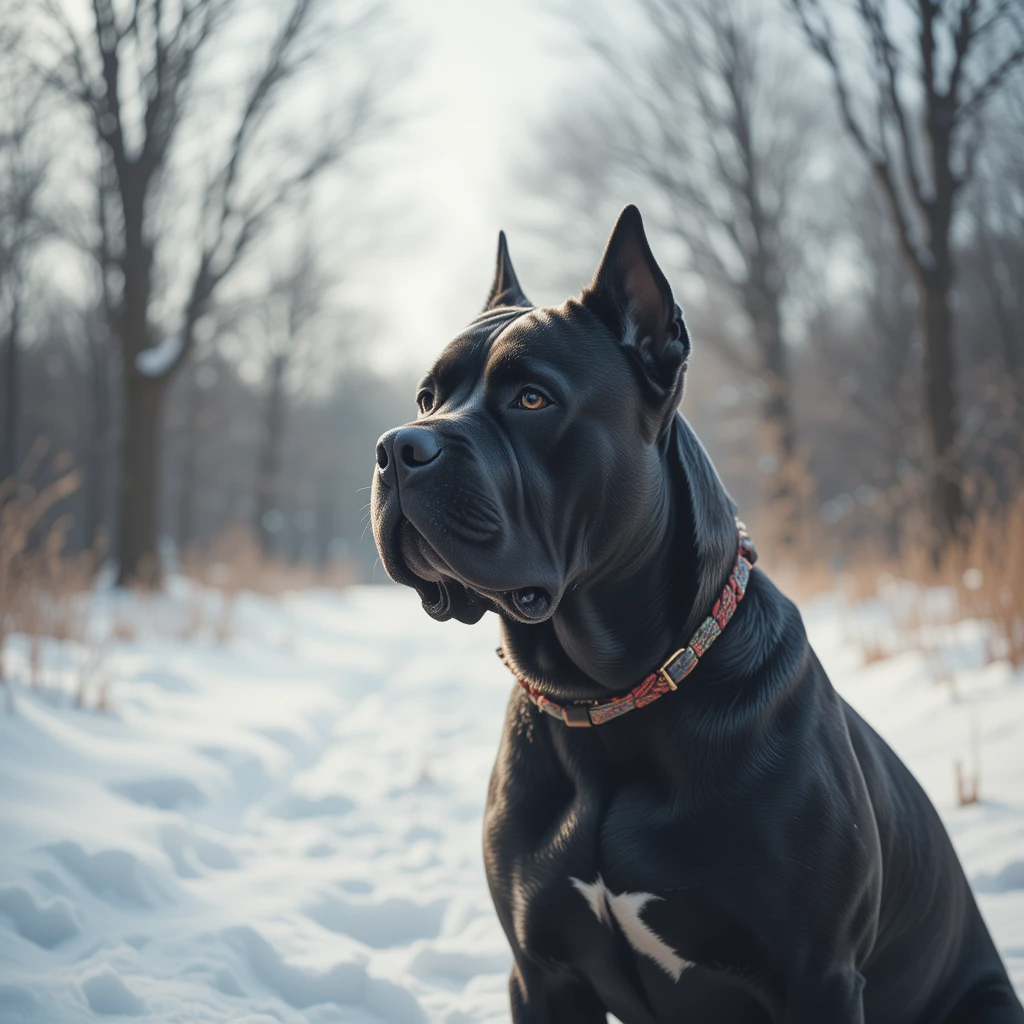 Winter with Cane Corso