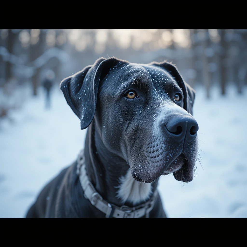 Winter with Great Dane