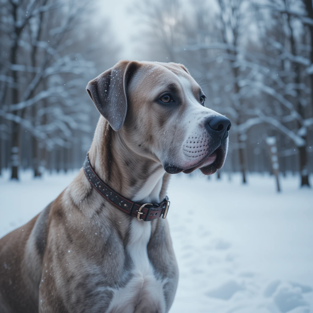Winter with Great Dane