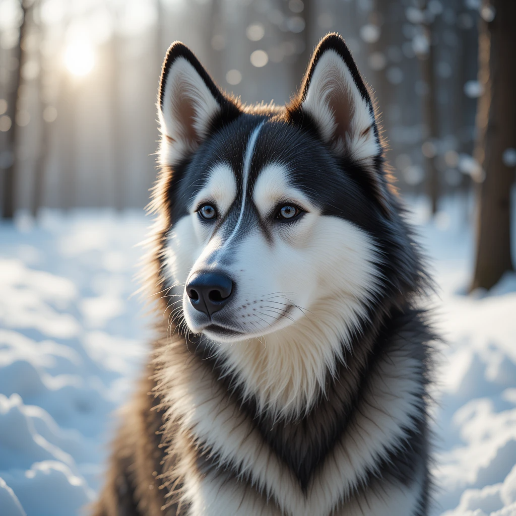 Winter with Husky