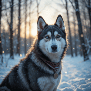 Winter with Husky