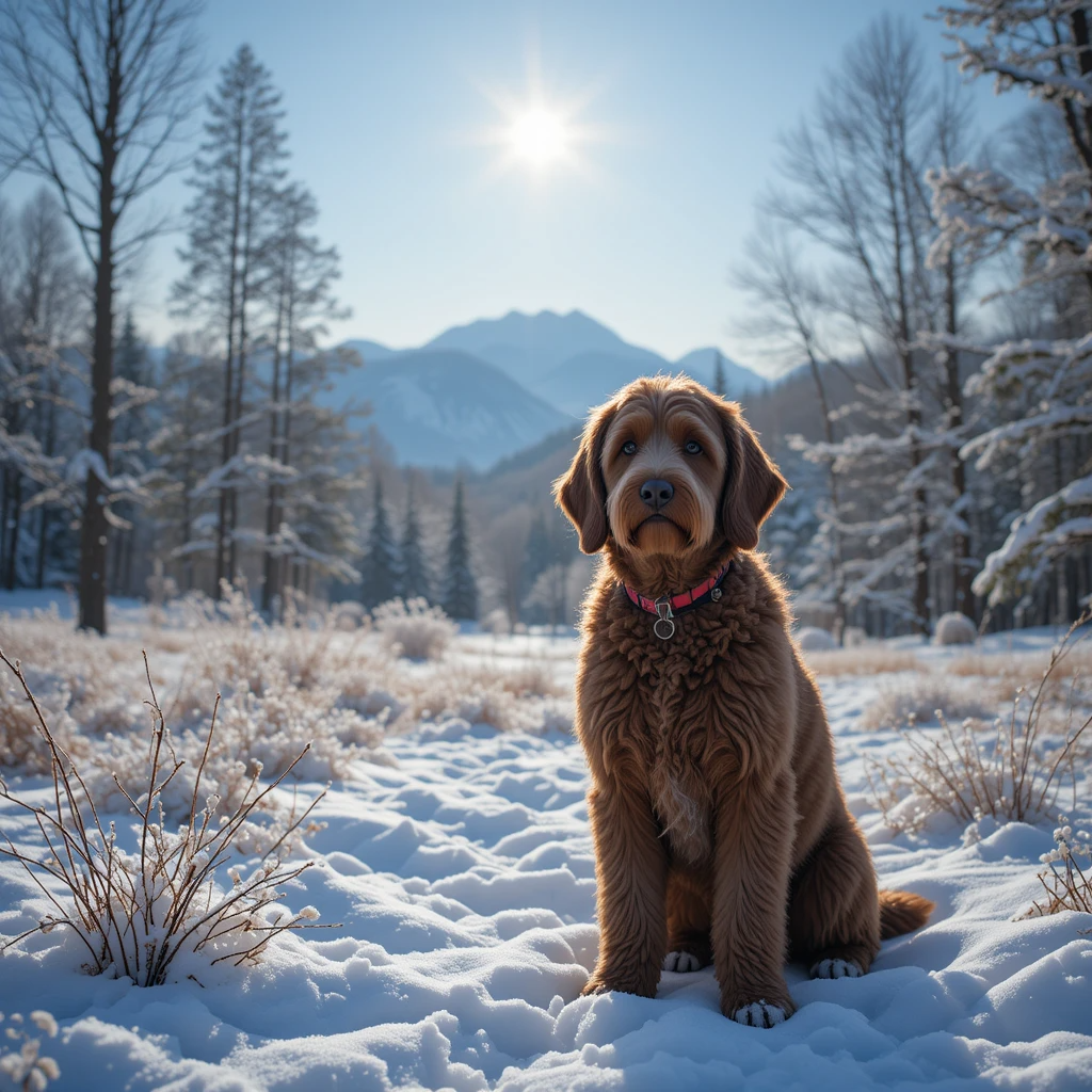 Winter with Labradoodle